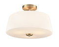 11.25'' Laphia Modern GoldEtched Opal 3 Light Semi-Flush Mount