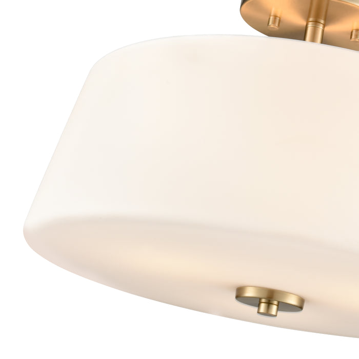11.25'' Laphia Modern GoldEtched Opal 3 Light Semi-Flush Mount