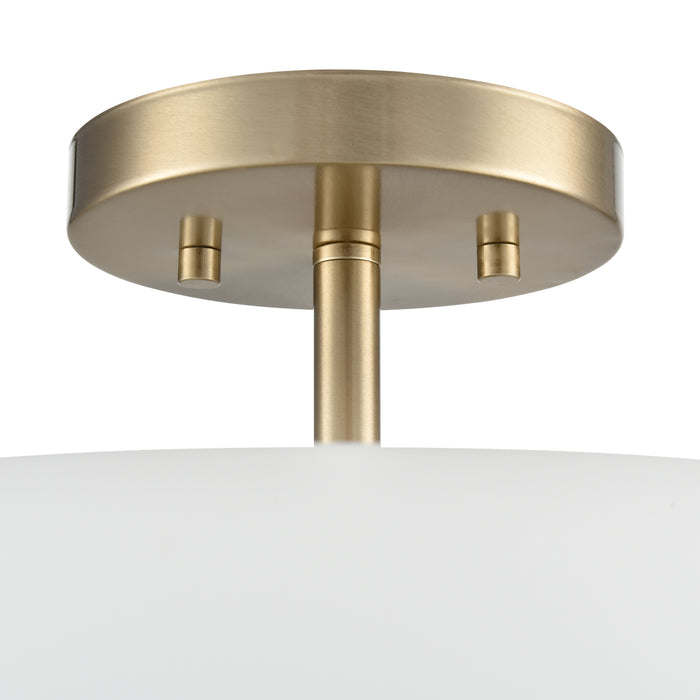 11.25'' Laphia Modern GoldEtched Opal 3 Light Semi-Flush Mount