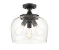 11.5'' Ashford Matte Black 3 Light Semi-Flush Mount