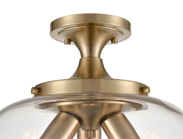 11.5'' Ashford Modern Gold 3 Light Semi-Flush Mount