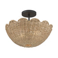 11.5'' Malura Matte BlackNo Shade 2 Light Semi-Flush Mount