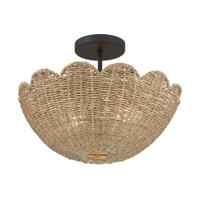 11.5'' Malura Matte BlackNo Shade 2 Light Semi-Flush Mount