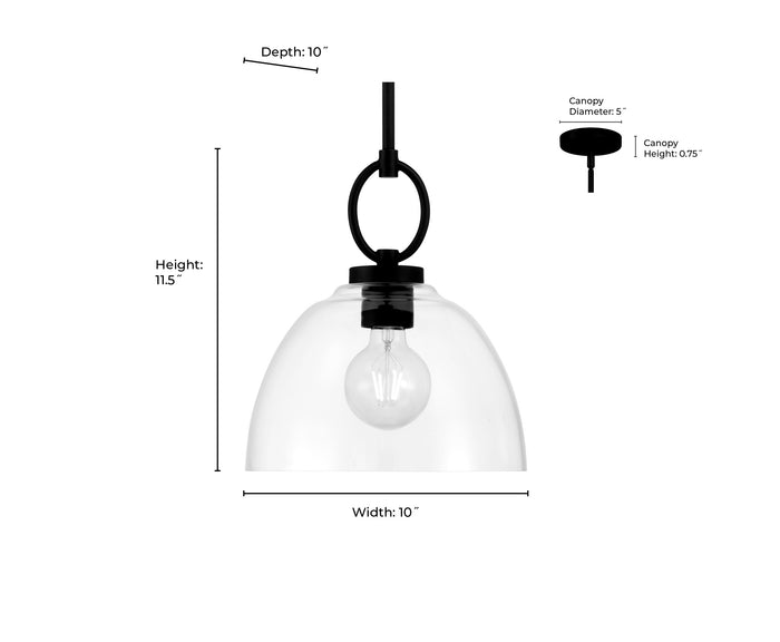 11.5'' Velto Polished Nickel 1 Light Pendant