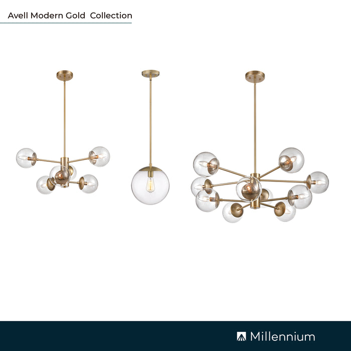 11.75'' Avell Modern Gold 1 Light Pendant
