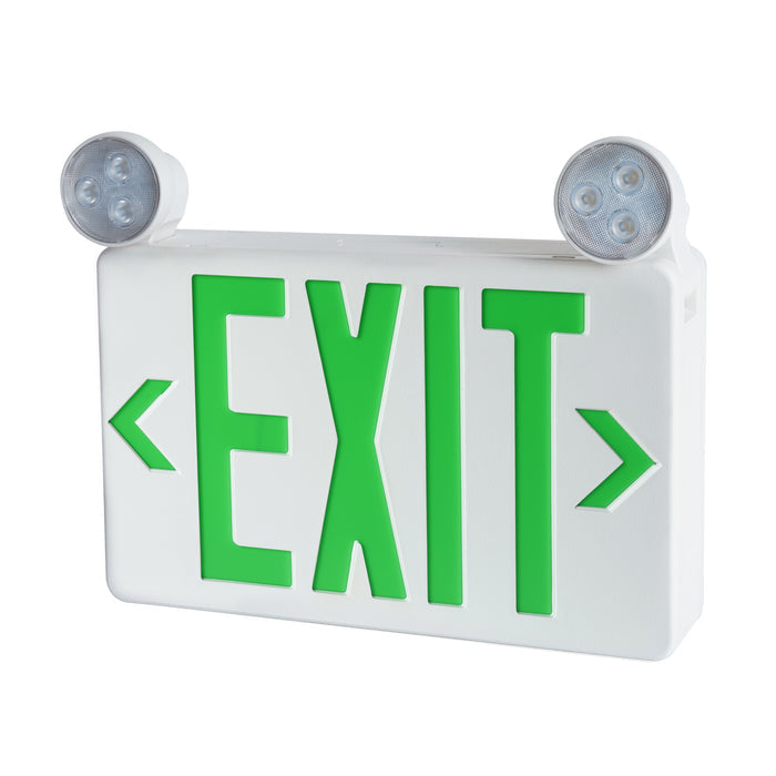 11.75-inch Green Exit and Emergency Combo Light with 2.2W Output