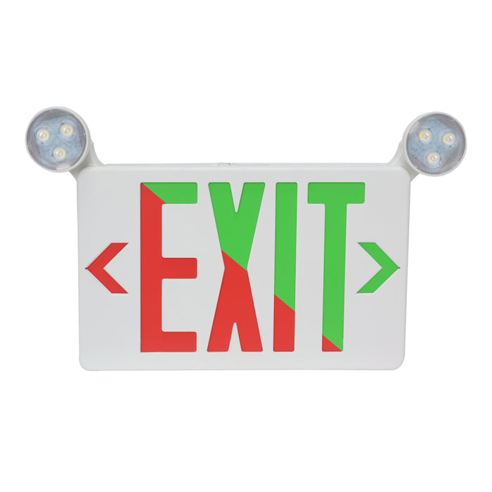 11.75-inch White Exit and Emergency Combo Light with 2W Output and 120-277V Input