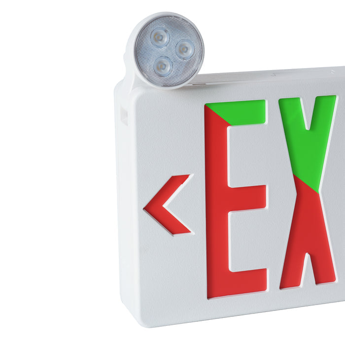 11.75-inch White Exit and Emergency Combo Light with 2W Output and 120-277V Input