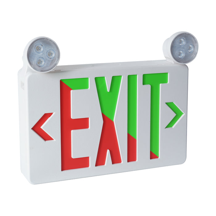 11.75-inch White Exit and Emergency Combo Light with 2W Output and Self Diagnostic Testing