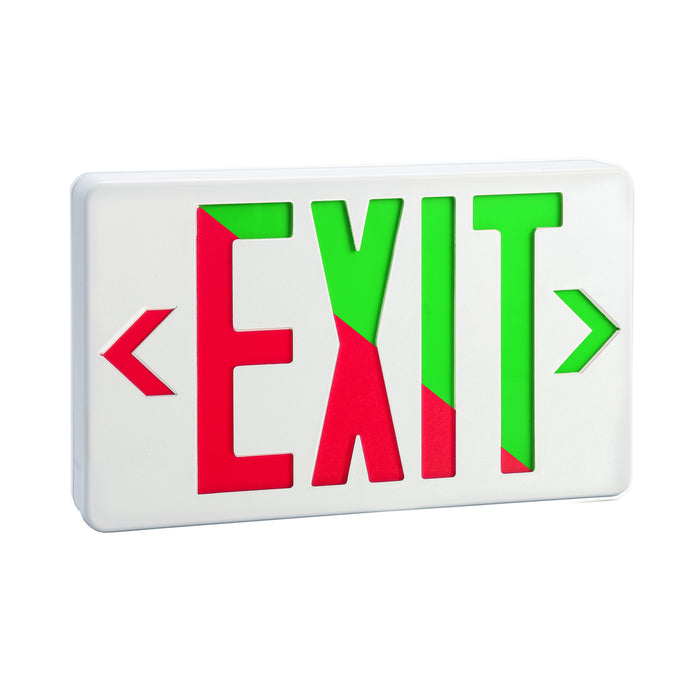 11.75-inch White Exit and Emergency Combo Light with 3W Output, 120-277V Input and Integrated LED