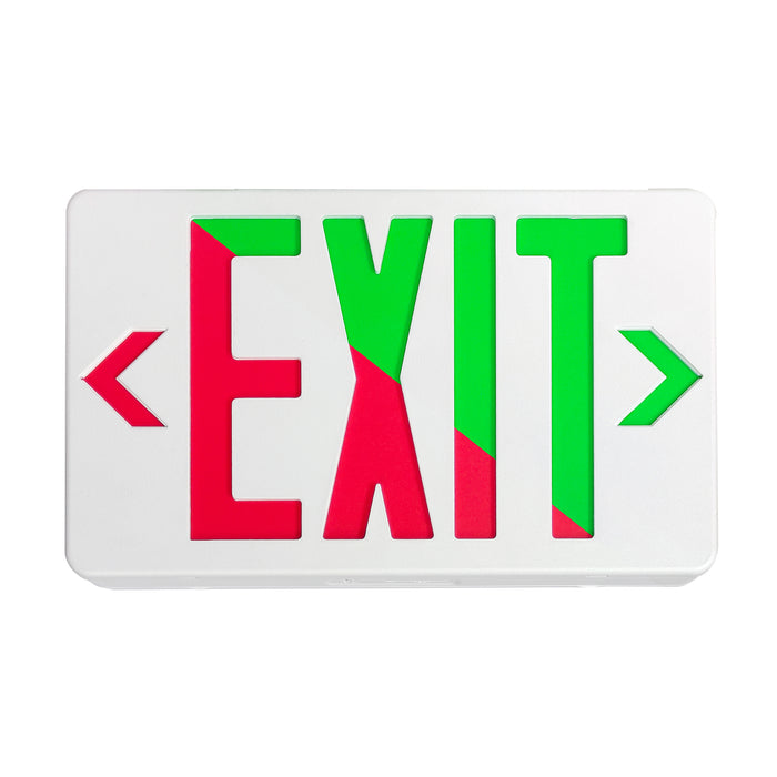 11.75-inch White Exit and Emergency Combo Light with 3W Output, 120-277V Input and Integrated LED