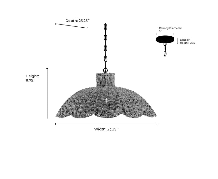 11.75'' Malura Matte Black 1 Light Pendant