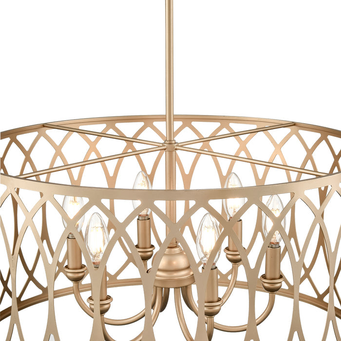 12'' Arelyn Painted Modern Gold 6 Light Pendant