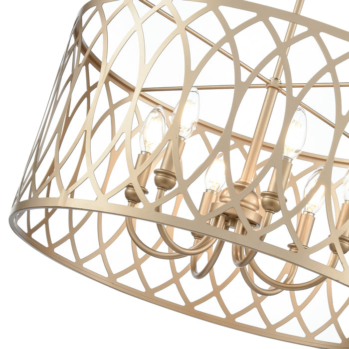 12'' Arelyn Painted Modern Gold 6 Light Pendant