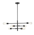 12'' Decco Matte Black 6 Light Pendant
