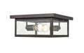 12-inch Evanton Powder Coated Bronze 2-Light Outdoor Flush Mount Ceiling Light