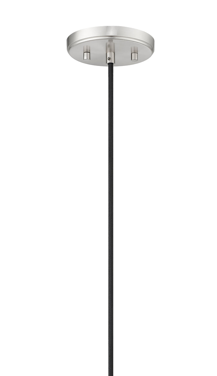 12-inch Kairo Brushed Nickel 1-Light Clear Glass Pendant Light