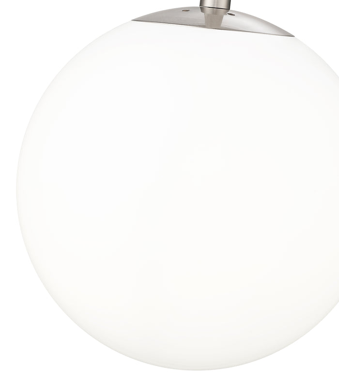 12-inch Kairo Brushed Nickel 1-Light Shiny Opal Glass Pendant Light