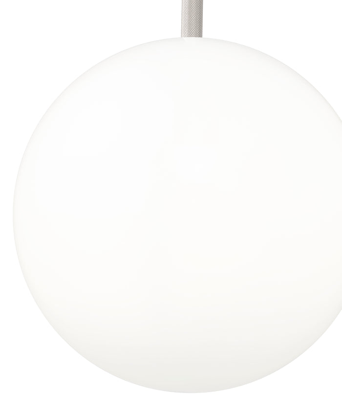 12-inch Kairo Brushed Nickel 1-Light Shiny Opal Glass Pendant Light
