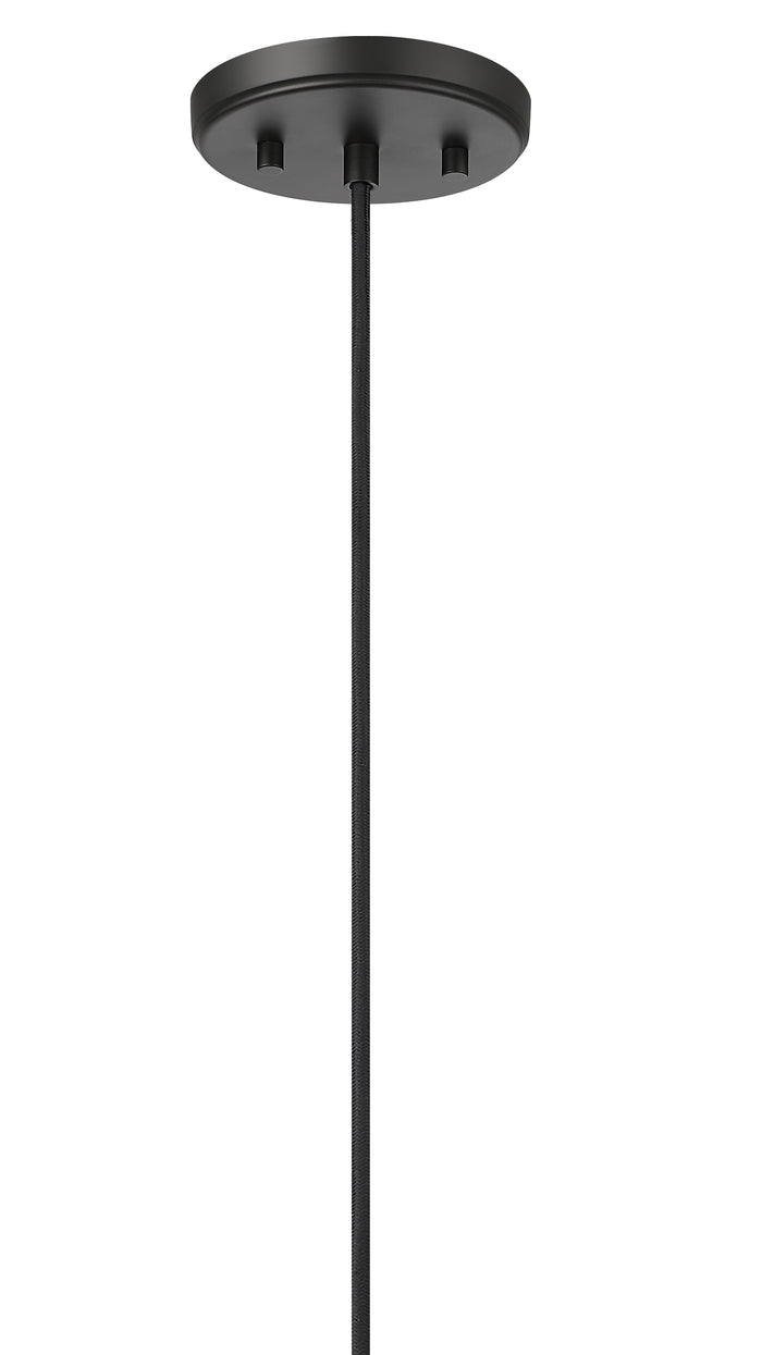 12-inch Kairo Matte Black 1-Light Shiny Opal Glass Pendant Light
