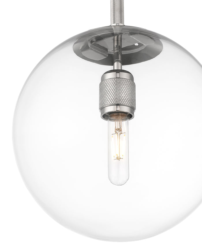 12-inch Kairo Polished Nickel 1-Light Clear Glass Pendant Light
