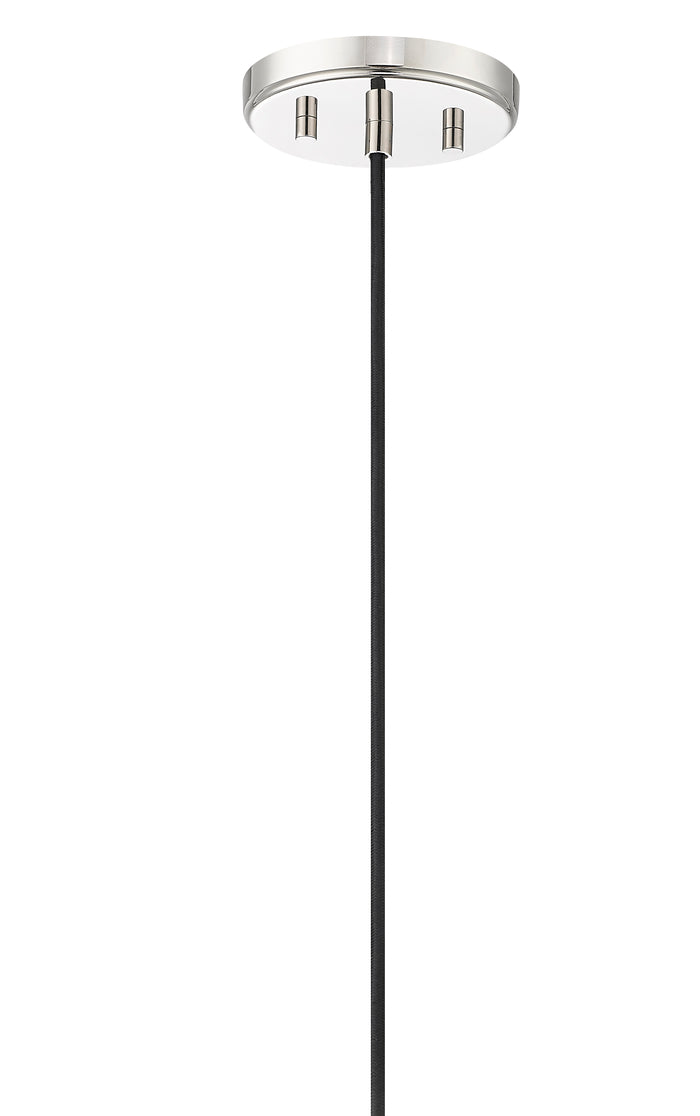 12-inch Kairo Polished Nickel 1-Light Clear Glass Pendant Light