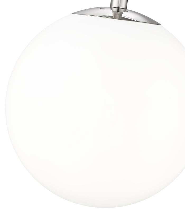 12-inch Kairo Polished Nickel 1-Light Shiny Opal Glass Pendant Light