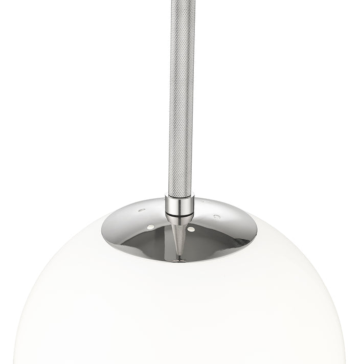 12-inch Kairo Polished Nickel 1-Light Shiny Opal Glass Pendant Light