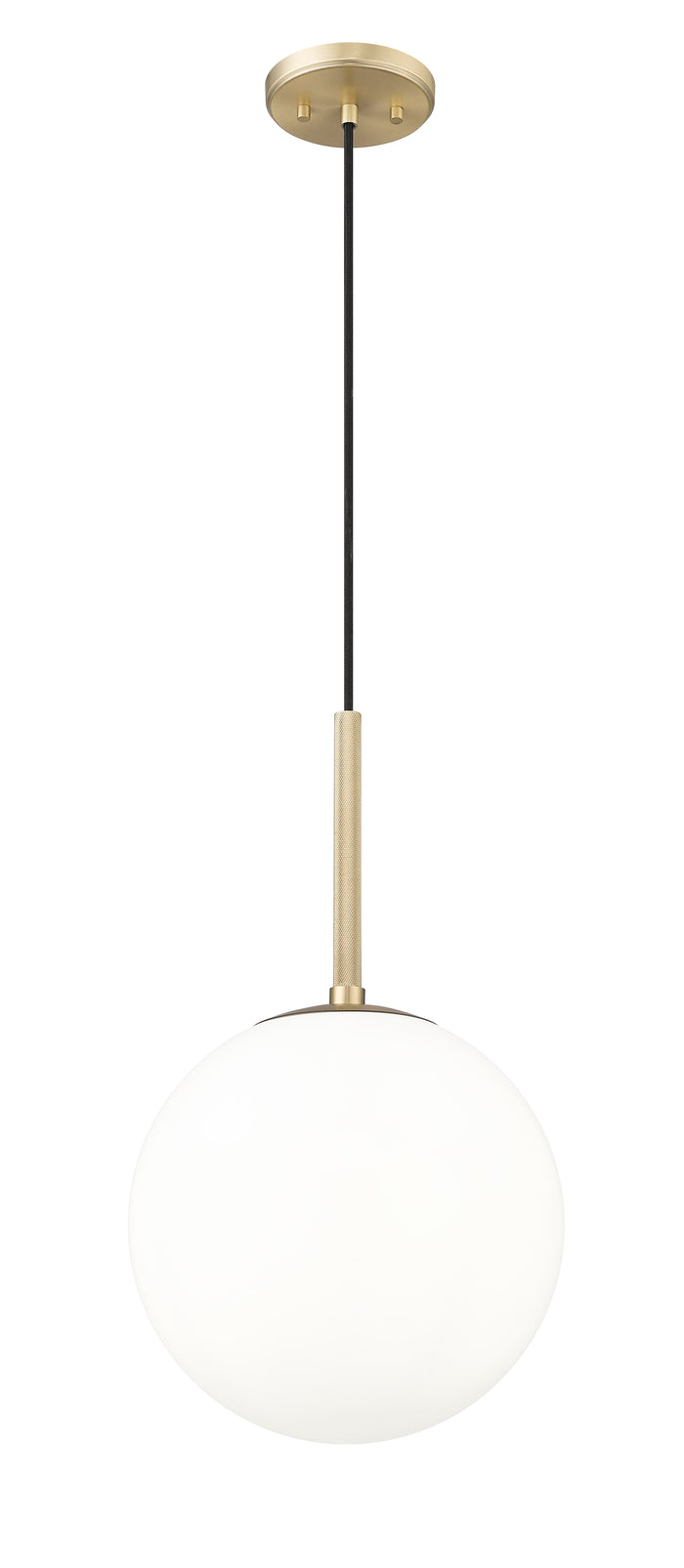 12-inch Kairo Vintage Brass 1-Light Shiny Opal Glass Pendant Light