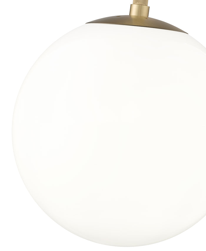 12-inch Kairo Vintage Brass 1-Light Shiny Opal Glass Pendant Light