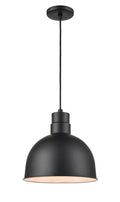 12-inch R Series Satin Black 1-Light Pendant Light