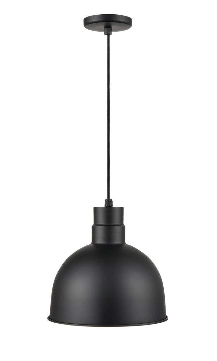 12-inch R Series Satin Black 1-Light Pendant Light