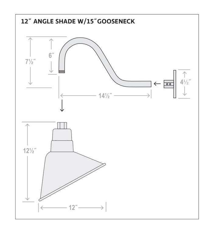12-inch R Series Satin Black Cone Angle Shade