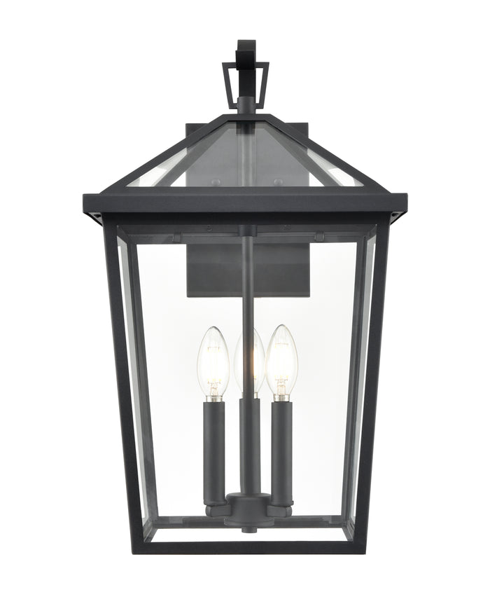 12'' Mensun Textured Black 3 Light Wall Sconce