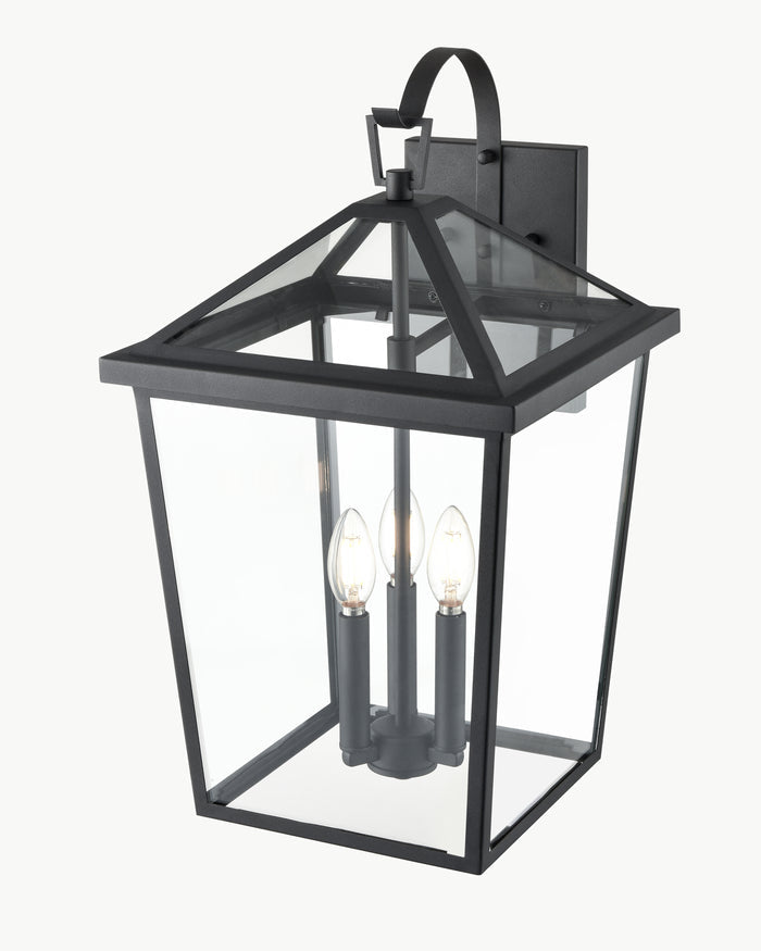 12'' Mensun Textured Black 3 Light Wall Sconce