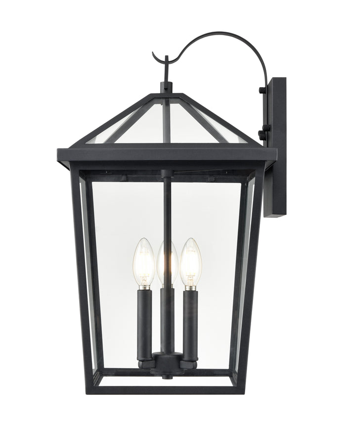 12'' Mensun Textured Black 3 Light Wall Sconce