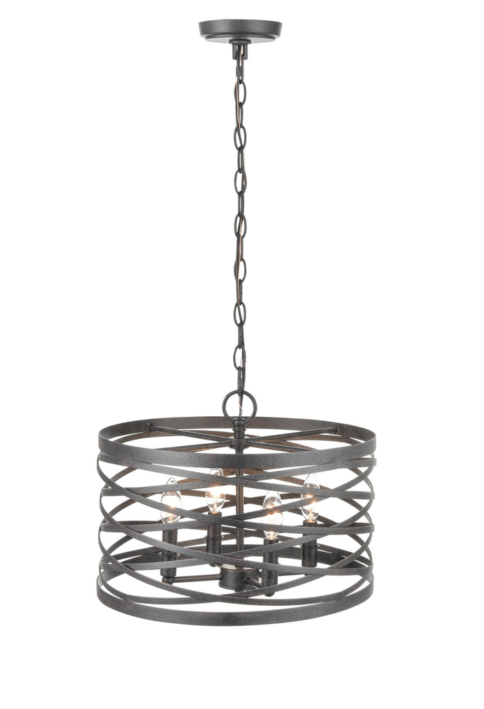 12'' None Weathered Iron 4 Light Pendant