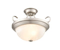 12''  Satin Nickel 2 Light Semi-Flush Mount