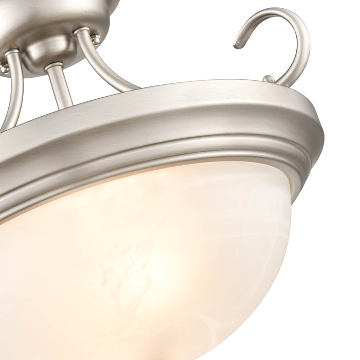 12''  Satin Nickel 2 Light Semi-Flush Mount
