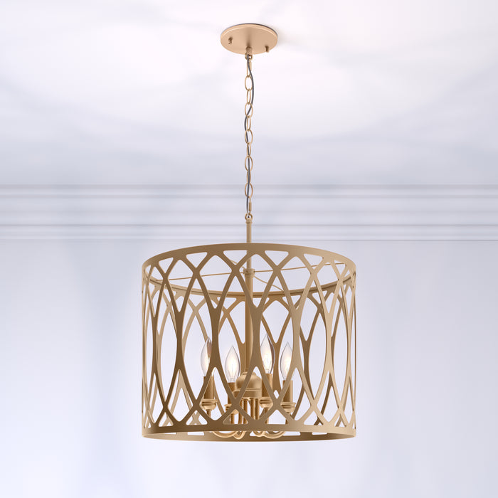 12.25'' Arelyn Painted Modern Gold 4 Light Pendant