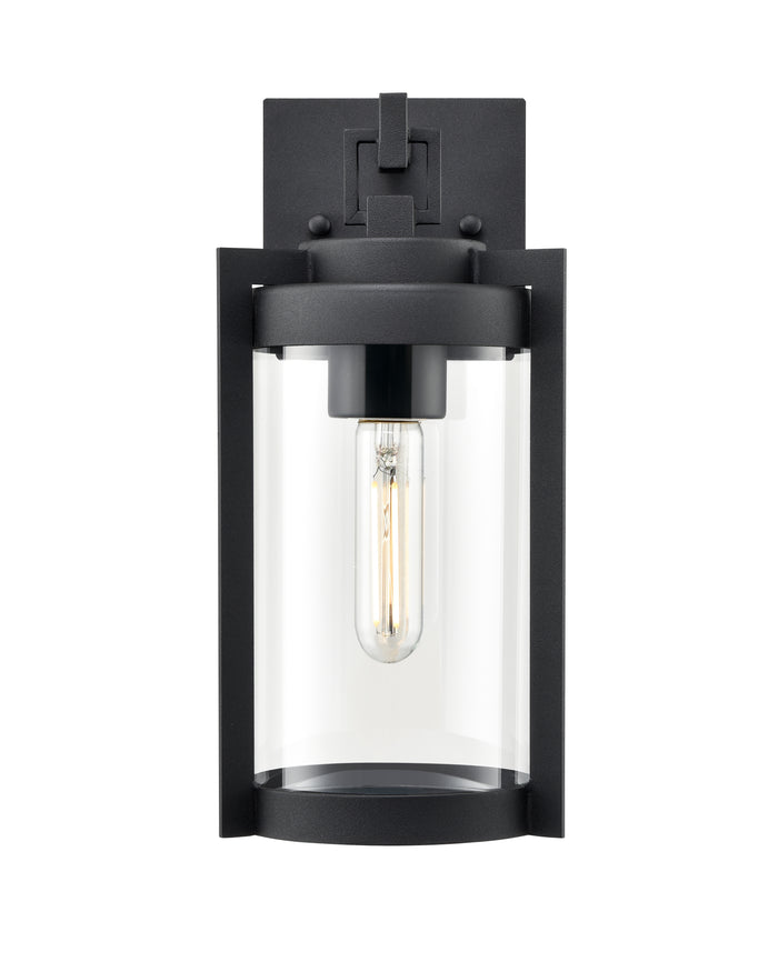 12.5-inch Ellway Textured Black 1-Light Outdoor Wall Sconce