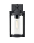 12.5-inch Ellway Textured Black 1-Light Outdoor Wall Sconce
