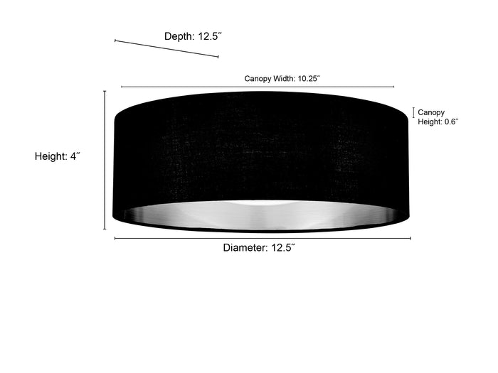 12.5-inch Rosata White Flush Mount Ceiling Light