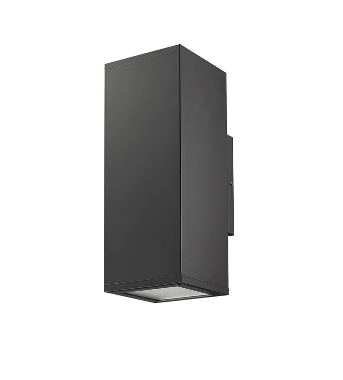12.62-inch Vegas Powder Coated Black 2-Light Outdoor Wall Sconce