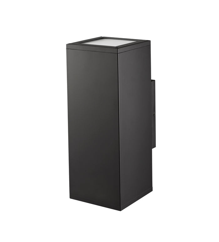 12.62-inch Vegas Powder Coated Black 2-Light Outdoor Wall Sconce