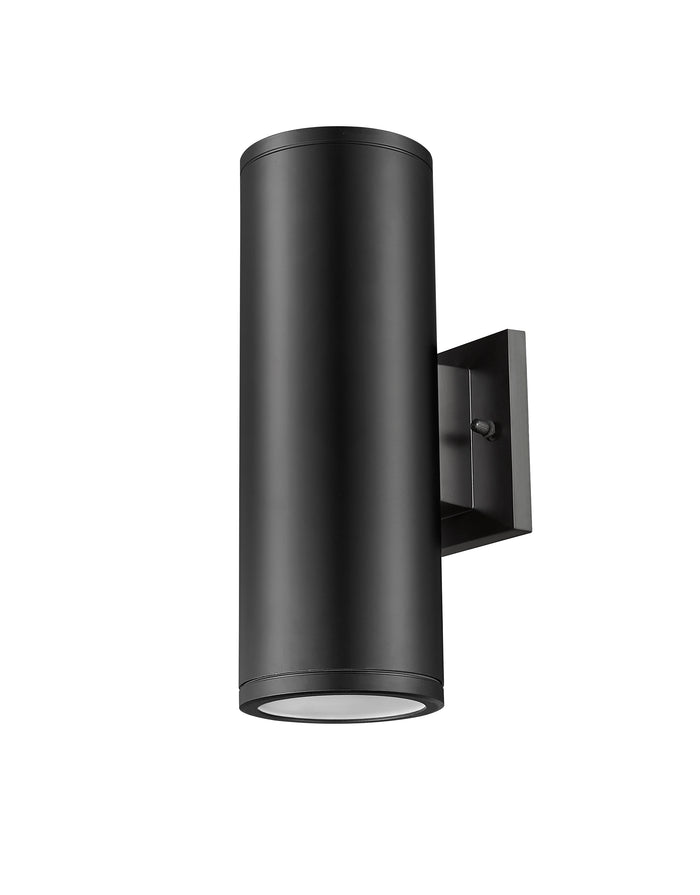 12.75-inch Vegas Powder Coated Black 2-Light Outdoor Wall Sconce