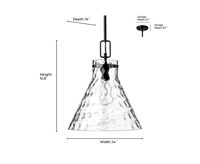 12.8'' Barlon Modern Gold 1 Light Pendant