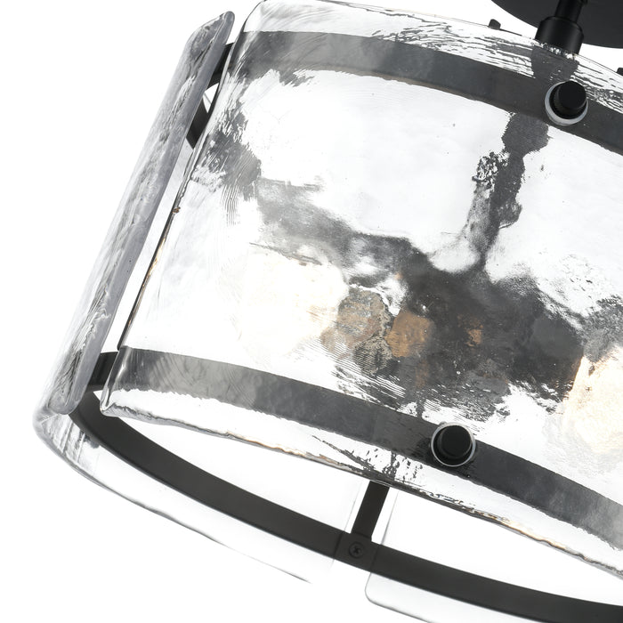 13'' Bennetti Matte BlackWater 2 Light Semi-Flush Mount