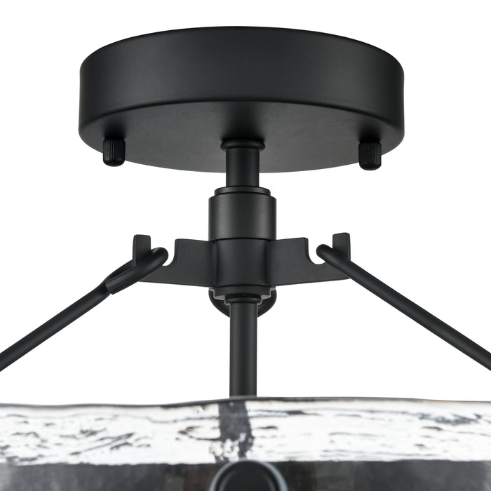 13'' Bennetti Matte BlackWater 2 Light Semi-Flush Mount