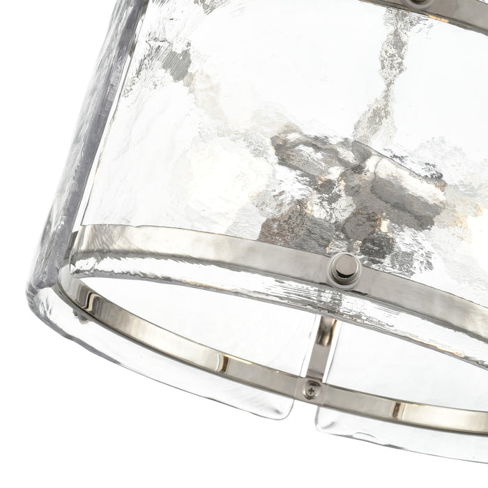 13'' Bennetti Polished NickelWater 2 Light Semi-Flush Mount